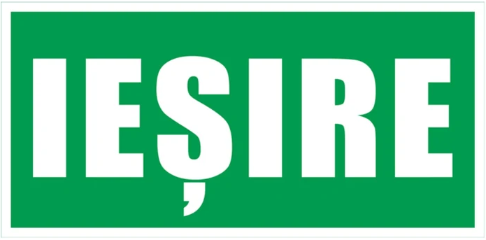 Indicator de evacuare Exit și Ieșire